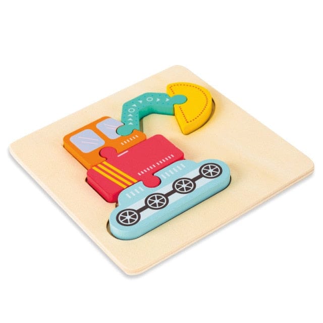 Puzzle Montessori 3D - Experience Montessori | Montezzori Pelleteuse Montezzori