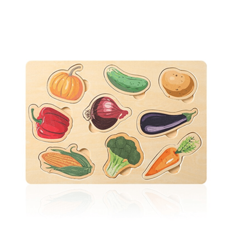 Puzzle Montessori en Bois d'Apprentissage des Légumes | Montezzori Montezzori