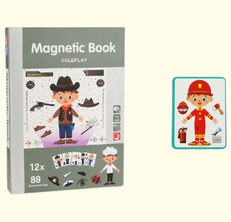 Puzzle Magnétique Métiers avec 12 Personnages et 89 Accessoires