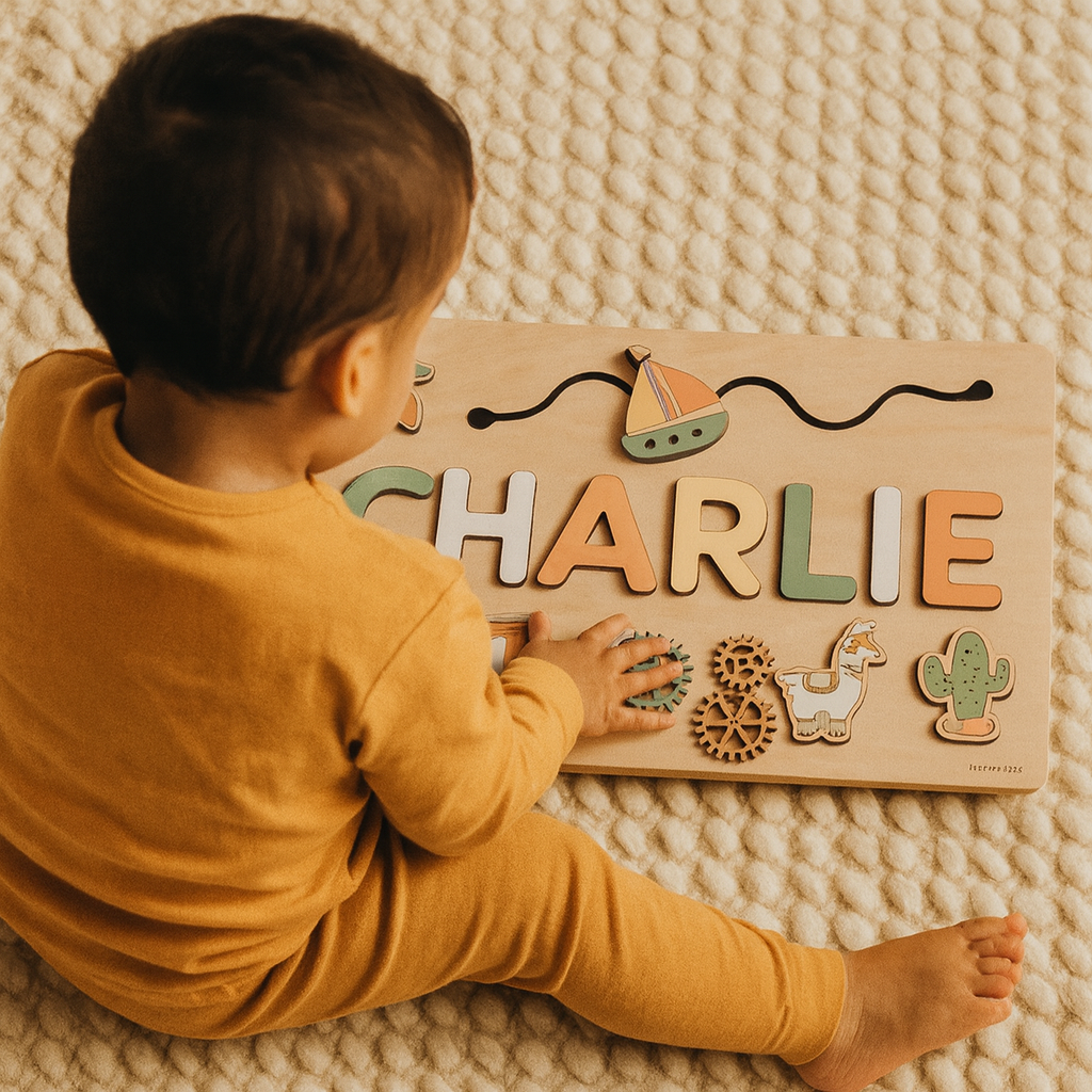 Puzzle en Bois Personnalisé avec Prénom – Cadeau Éducatif et Ludique