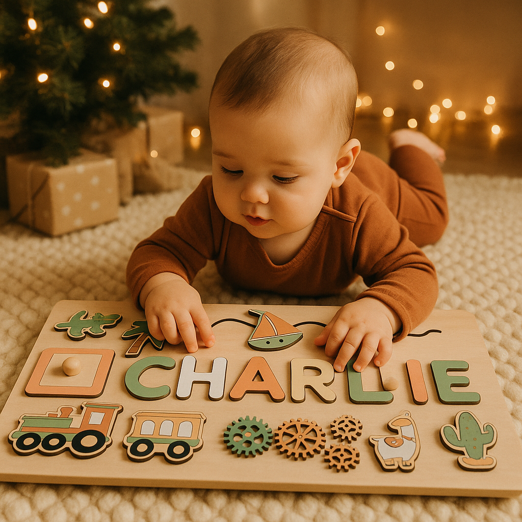 Puzzle en Bois Personnalisé avec Prénom – Cadeau Éducatif et Ludique
