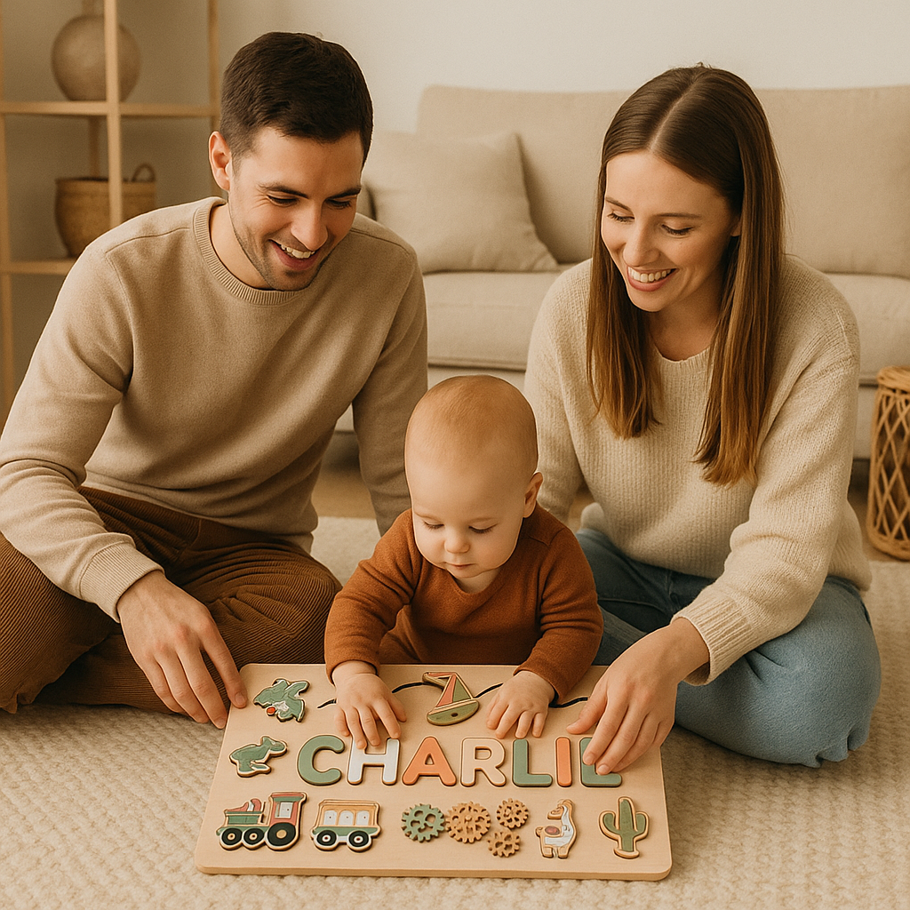 Puzzle en Bois Personnalisé avec Prénom – Cadeau Éducatif et Ludique