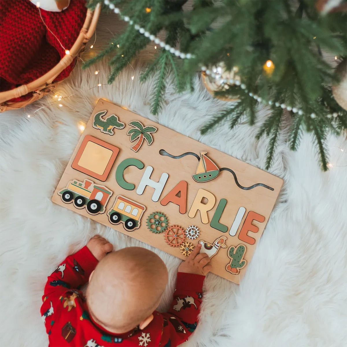 Puzzle en Bois Personnalisé avec Prénom – Jouet Montessori pour Apprentissage et Motricité