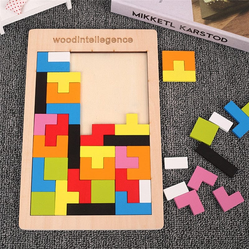 Tableau Tangram en bois Montessori - Design Pédagogique | Montezzori Montezzori