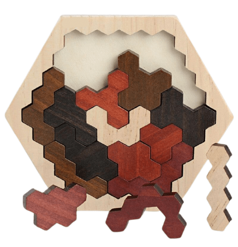 Tangram Hexagone en Bois Montessori Puzzle | Montezzori Montezzori