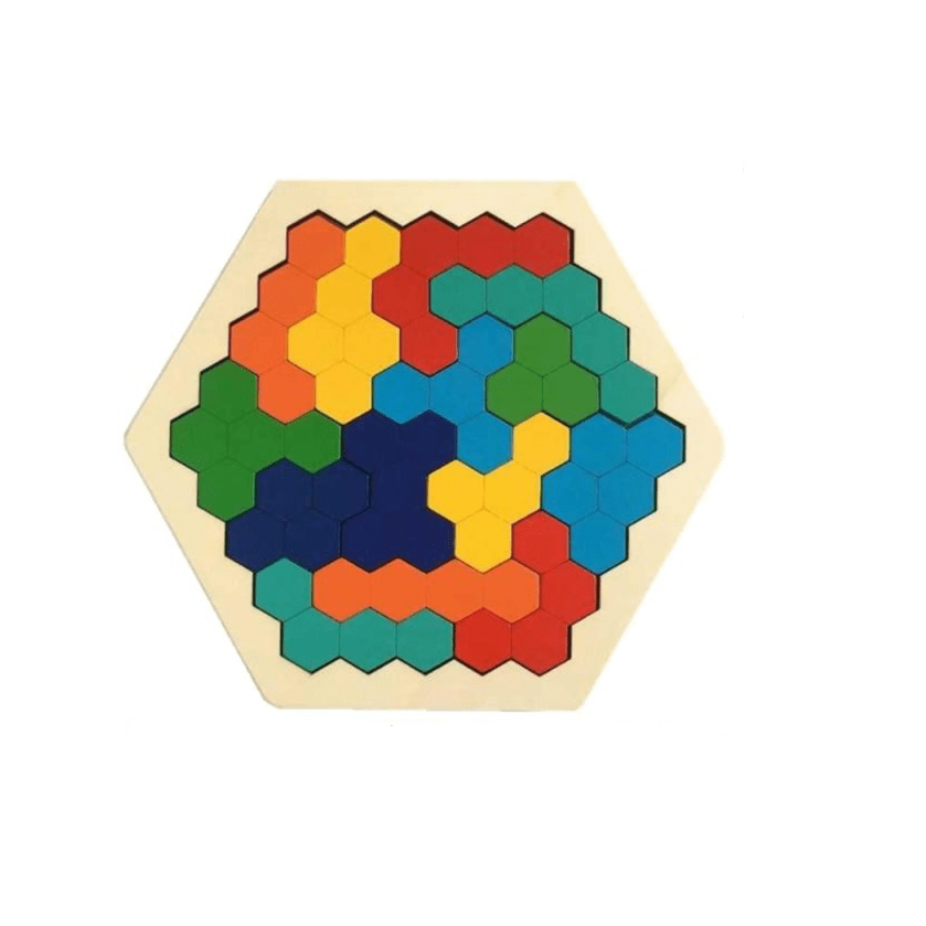 Tangram Hexagone Montessori Puzzle | Montezzori Montezzori