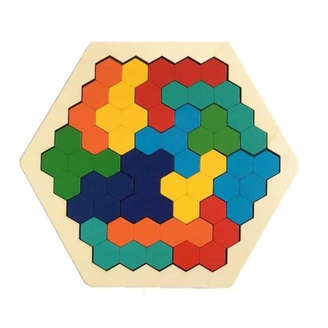 Tangram Hexagone Montessori Puzzle | Montezzori Montezzori