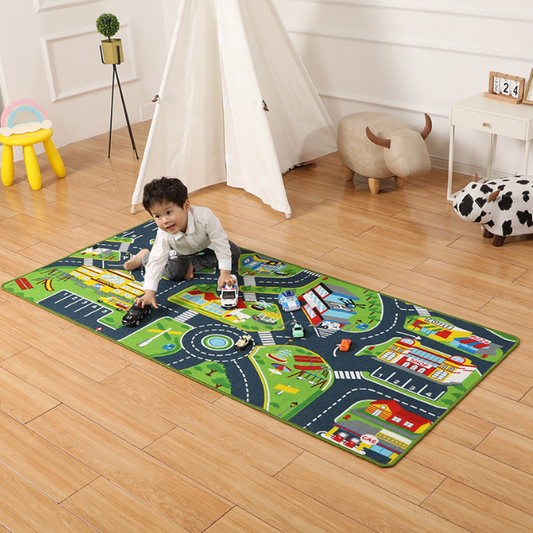 Tapis de jeu Montessori - Véhicules en mouvement