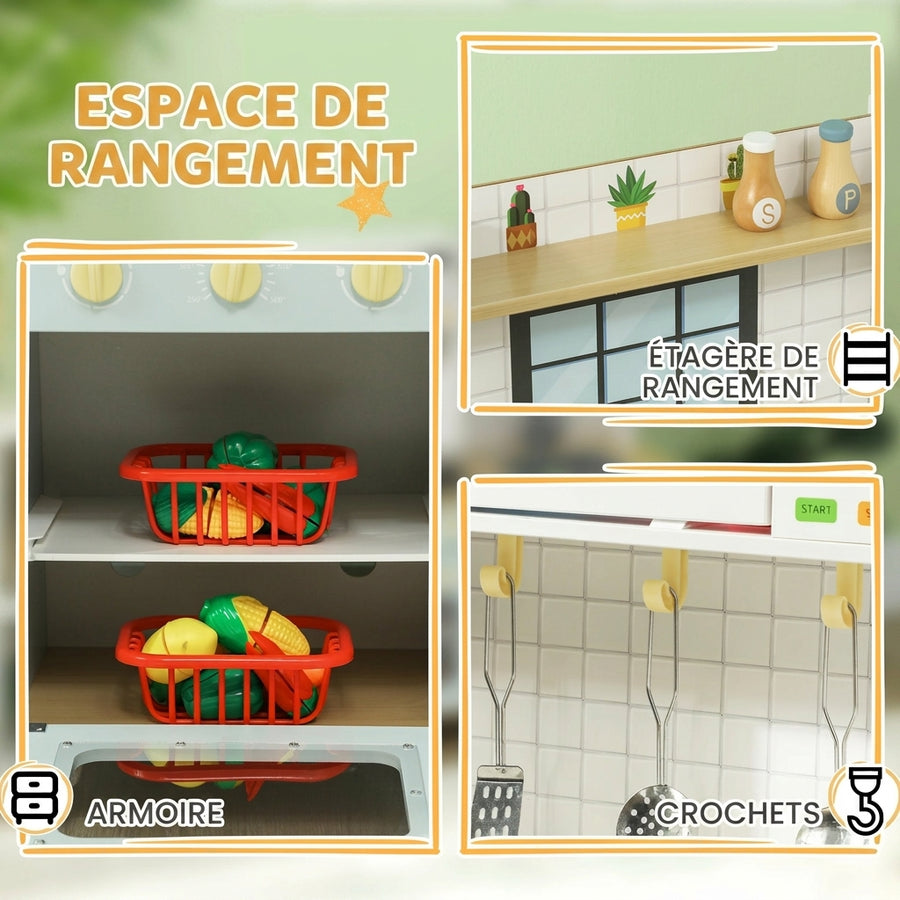 Cuisine en Bois Enfant avec Accessoires et Rangements